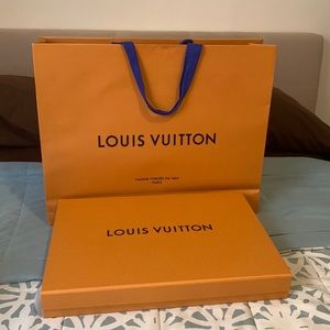 Louis Vuitton empty magnetic box with shopping bag